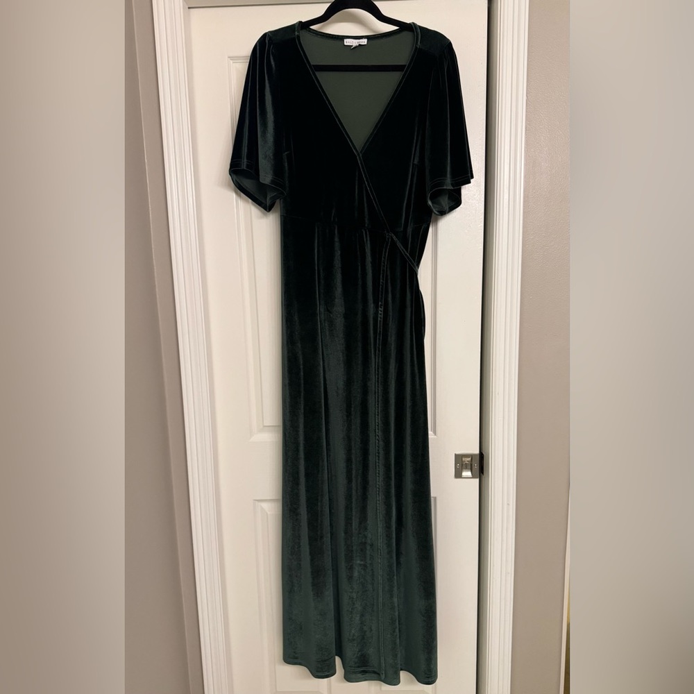 Baltic Born Velvet Maxi Dress in Deep Green
